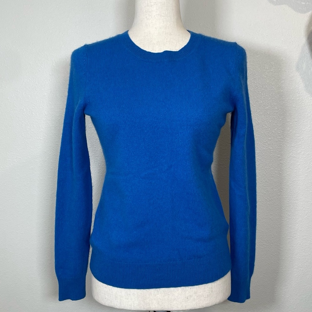 Lord & Taylor Womens Blue 100% Cashmere Long Sleeve Sweater Size Small